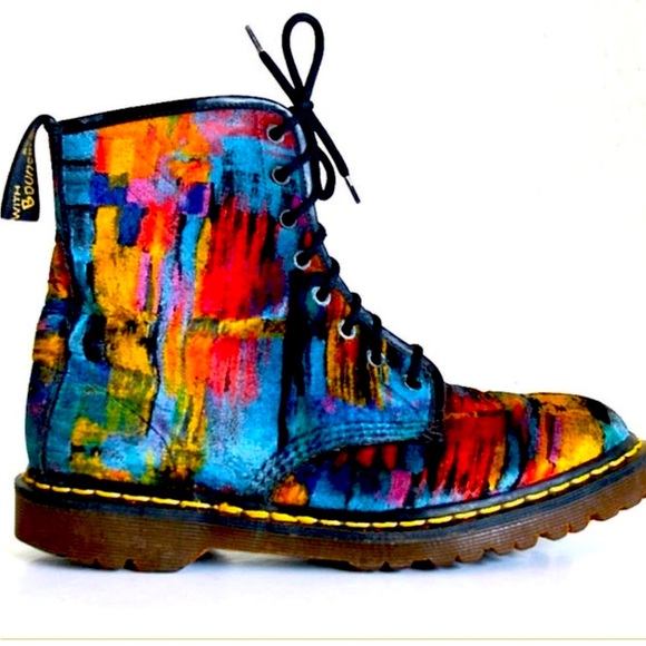 DR MARTENS Velvet Vintage 90s Grunge Boots - Picture 1 of 7